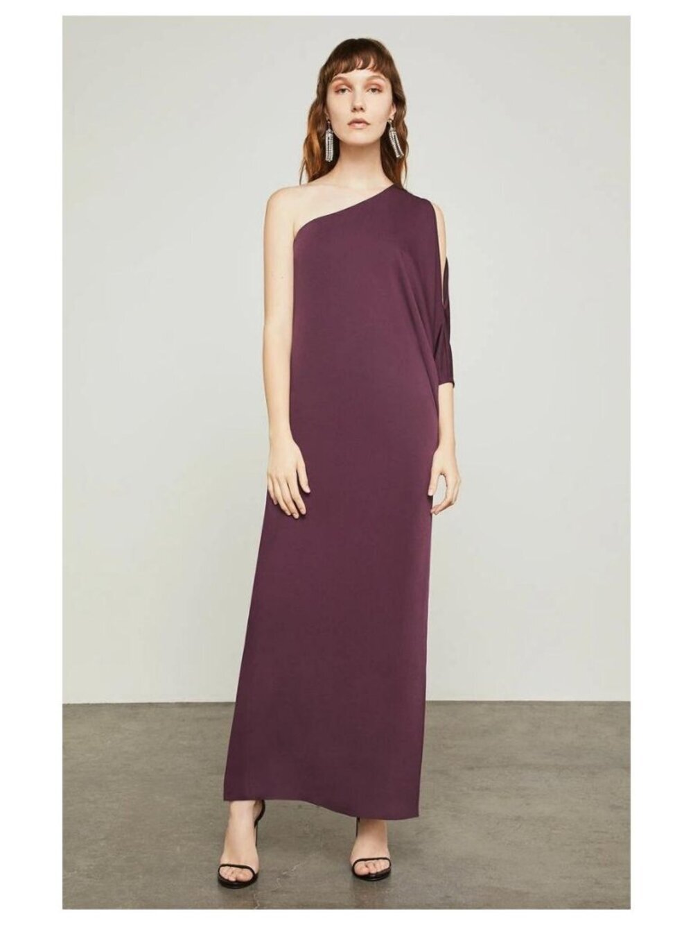 BCBGMAXAZRIA Venetian Rose Cascading One Shoulder Gown Maxi Dress Greek Goddess - Picture 2 of 14